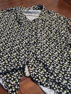 No Boundaries Black Floral Button-Up Top